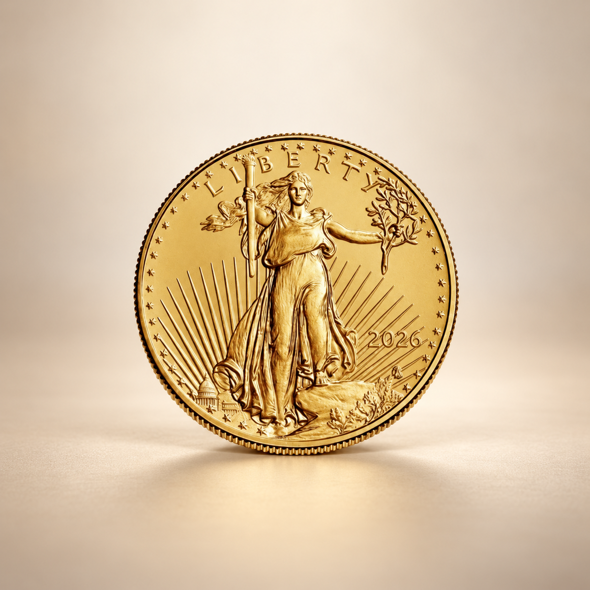 2026 1 oz Gold Uncirculated Coin – Liberty & Eagle Design